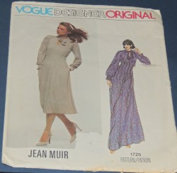 1725 VOGUE JEAN MUIR 1970S LOOSE COLLAR LONG SLEEVE DRESS LENGTHS PATTERN 10